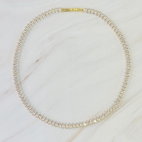 Marquise Cut Sparkle Tennis Necklace