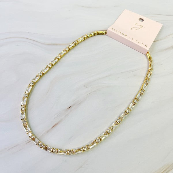 Mixed Shape Sparkle Tennis Necklace