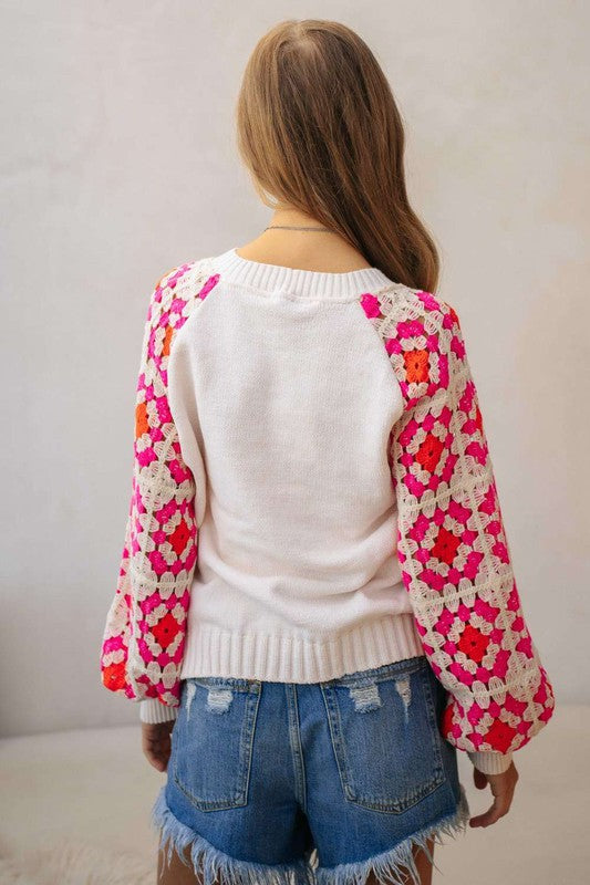 PINK CROCHET SLEEVE