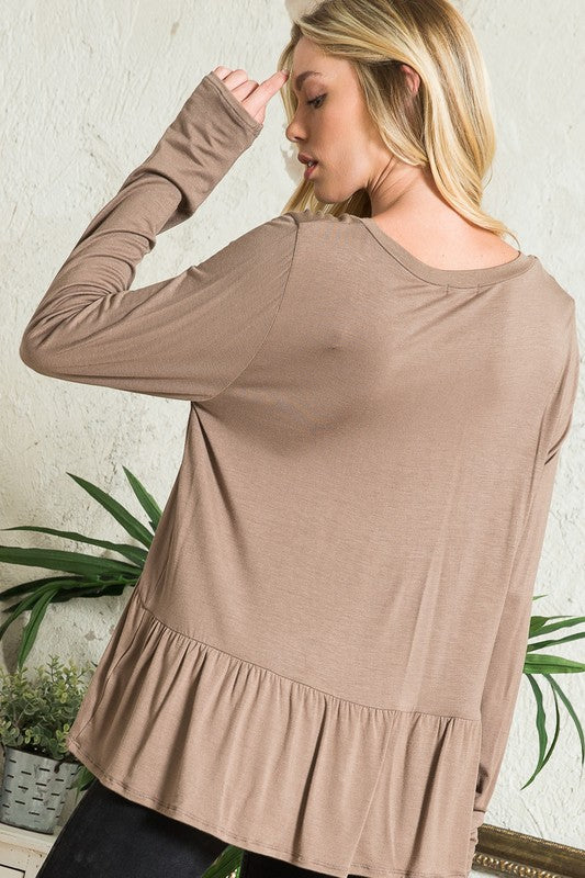 SOLID BABYDOLL TOP