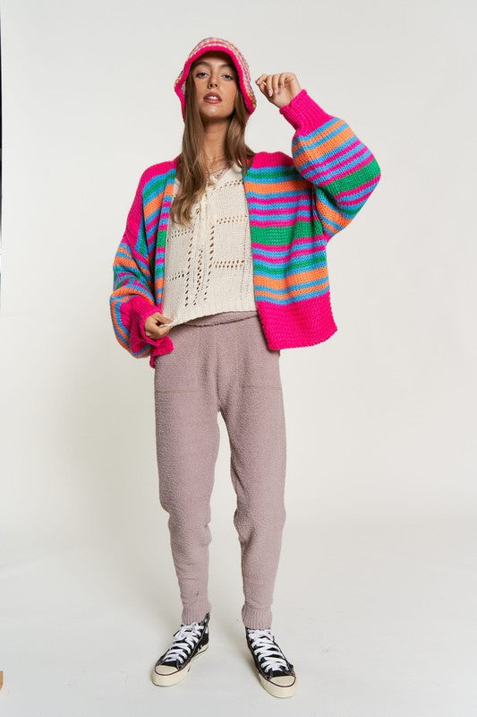 MULTI STRIPE CARDIGAN