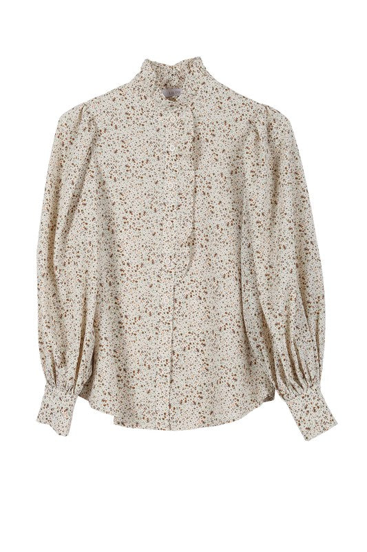 FLORAL COLLAR BLOUSE