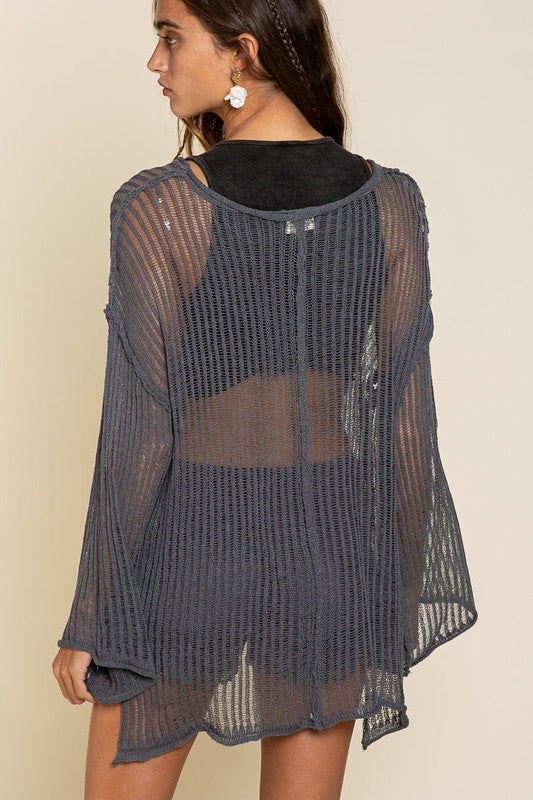 BOAT NECK SHEER SWEATER