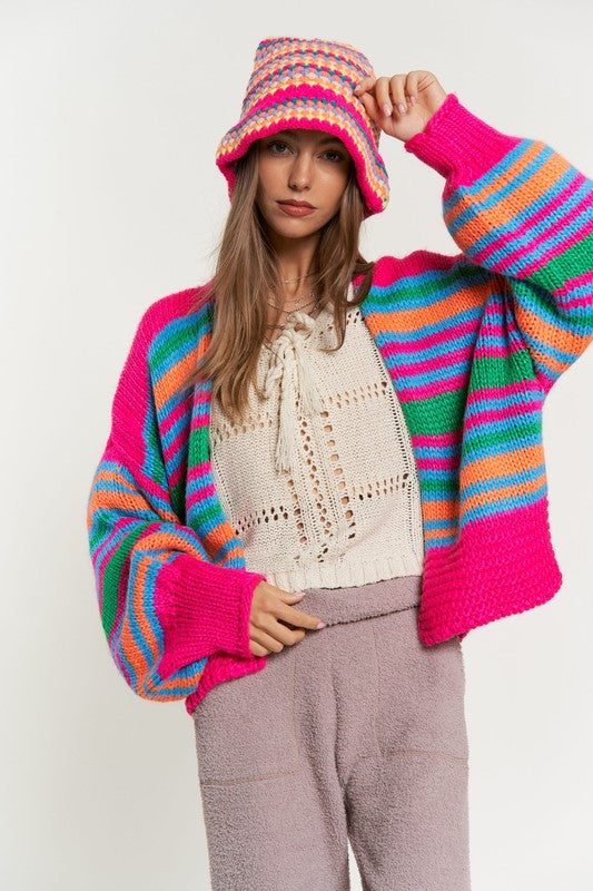 MULTI STRIPE CARDIGAN