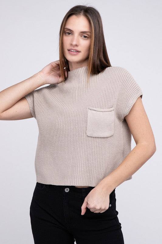 MOCK NECK SWEATER VEST