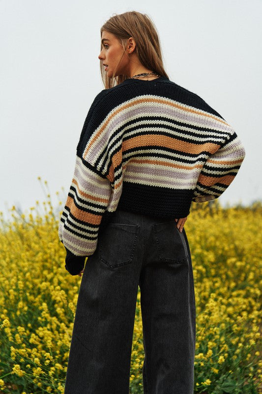 MULTI STRIPE CARDIGAN