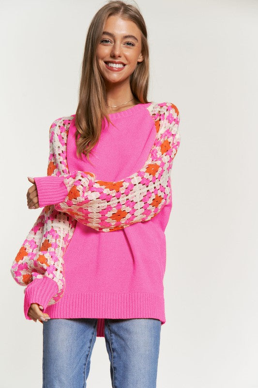 PINK CROCHET SLEEVE