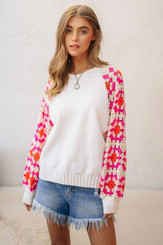 PINK CROCHET SLEEVE