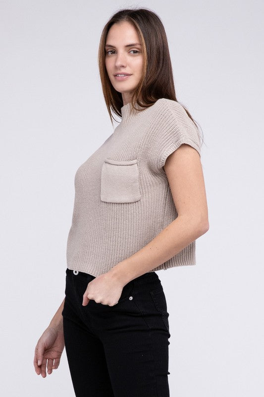 MOCK NECK SWEATER VEST