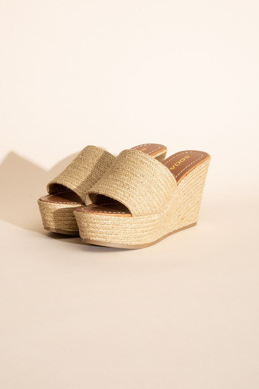 PLATFORM RAFFIA WEDGE