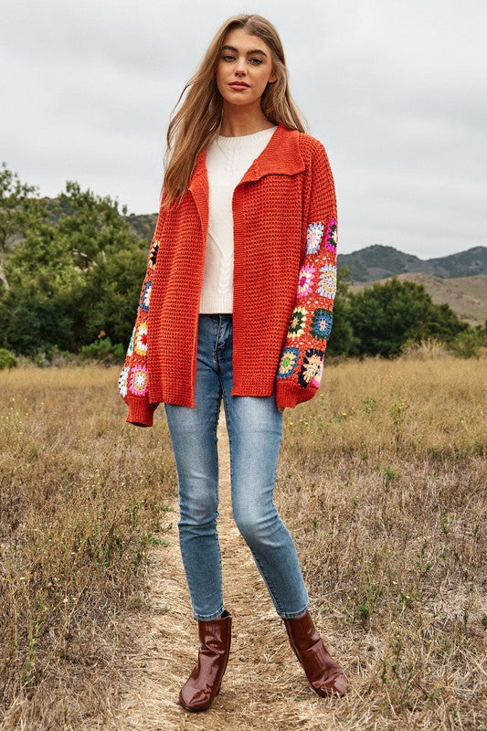 FLORAL CROCHET CARDIGAN