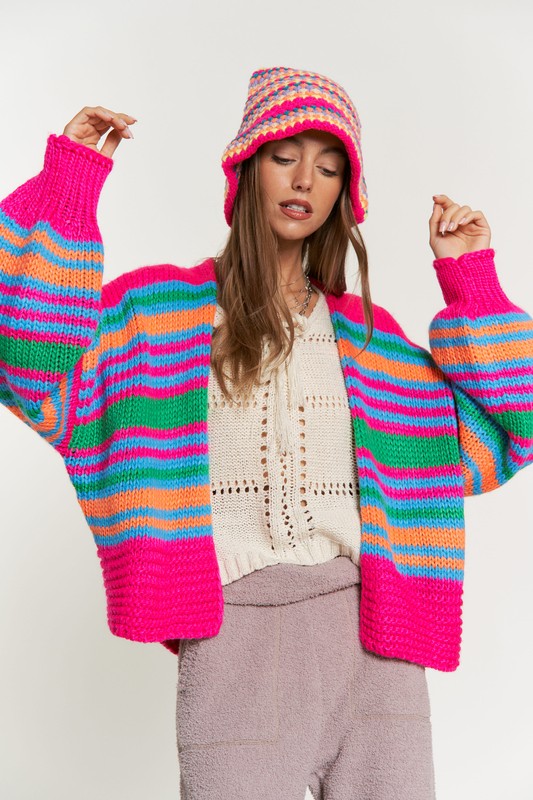 MULTI STRIPE CARDIGAN