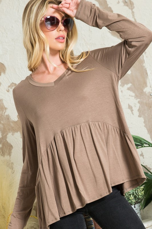 SOLID BABYDOLL TOP